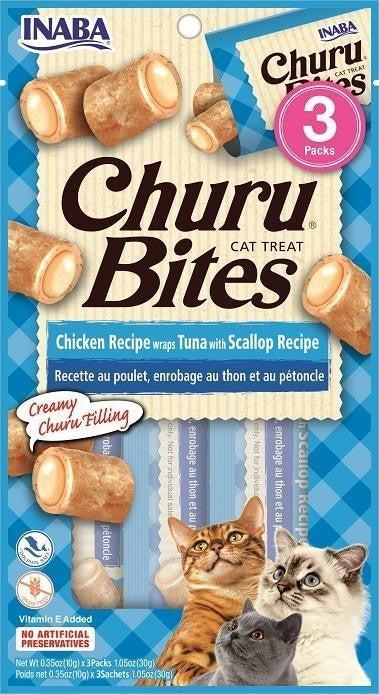 Inaba Churu Cat Bites Chicken Wraps Tuna Scallop