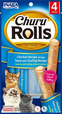 Inaba Churu Cat Rolls Chicken Wraps Tuna Scallop