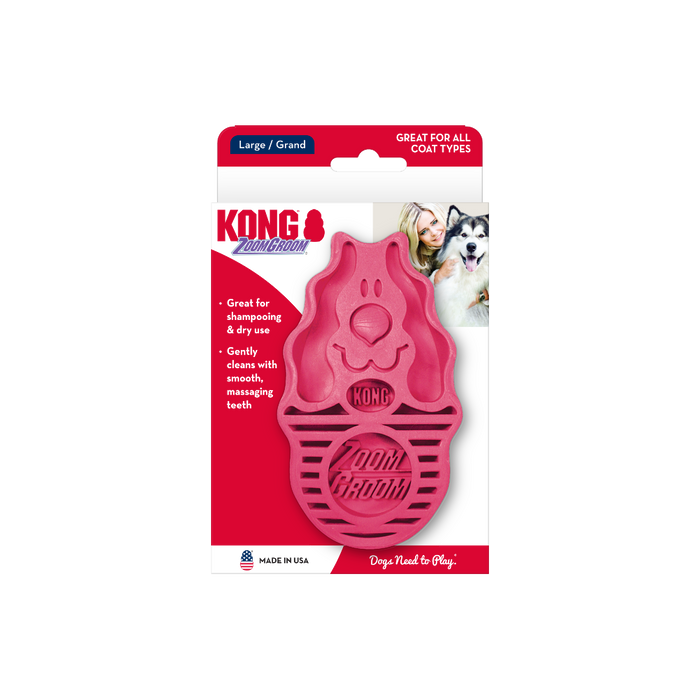 KONG Dog ZoomGroom Raspberry [Sz:Large]