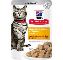 Hills Science Diet Adult Urinary Hairball Control Chicken Cat Food Pouches [Sz:85g]