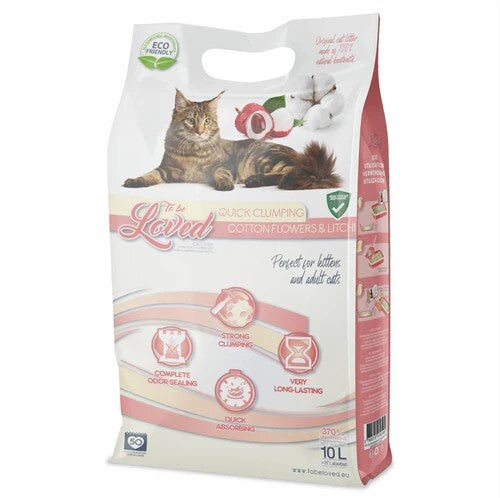 To Be Loved Quick Clumping Kitty Litter [Sz:10L Cl:Cotton Flower & Lychee]