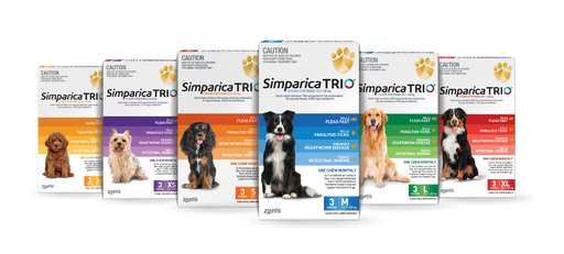 Simparica Trio Small 5.1-10kg [Sz:6 pack Cl:Orange]