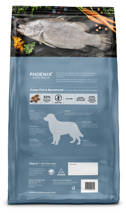 Phoenix Ocean Fish & Barramundi Adult Dog Food [Sz:13kg]