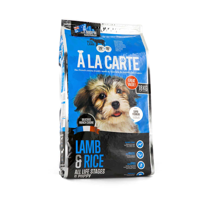A La Carte Dry Dog Food Puppy All LifeStages Small to Medium Breed Lamb & Rice [Sz:18kg]