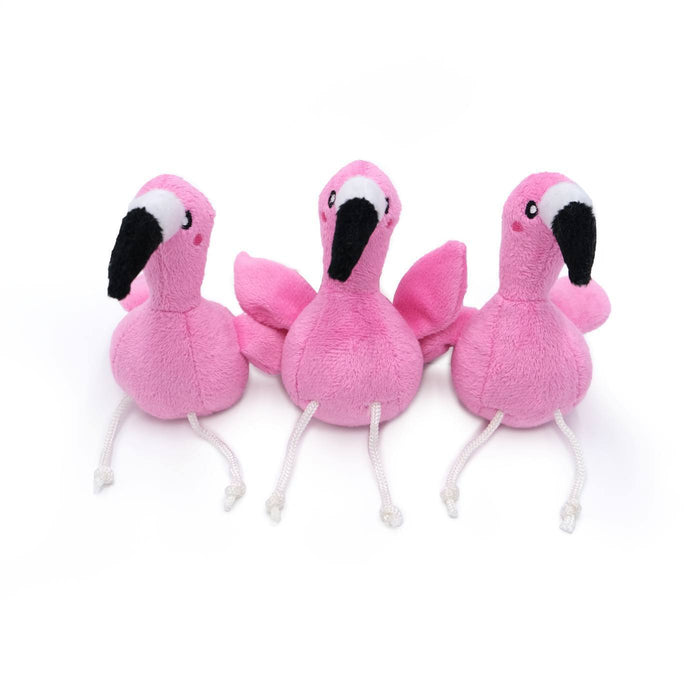 Zippy Paws - Zippy Burrows Burrow Interactive Dog Toy 3 Flamingos in Monstera Leaf 