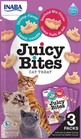 (DISC) Inaba Churu Cat Juicy Bites Shrimp & Seafood Mix [Sz:34g]