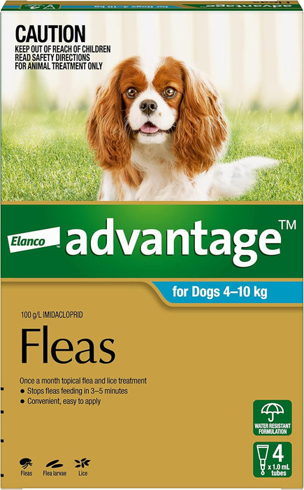 Advantage Medium Dog 4-10kg [Sz:4pk Cl:Aqua]