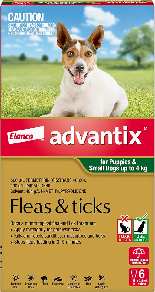 Advantix Small Dog 0-4kg [Sz:6pk Cl:Green]