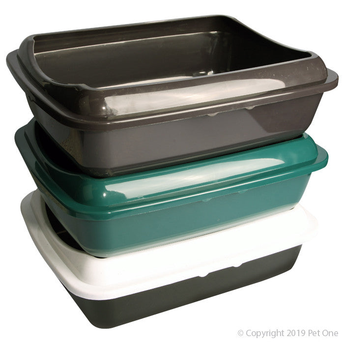 Pet One Rectangle Litter Tray With Lid [Sz:Large]