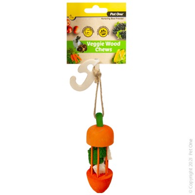 Pet One Veggie Wood Carrot Carousel Orange (DISC) [Sz:13cm]