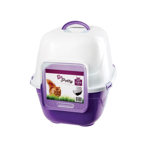 Allpet Go Potty Enclosed Litter Pan with Carbon Filter [Sz:52x62x51cm]