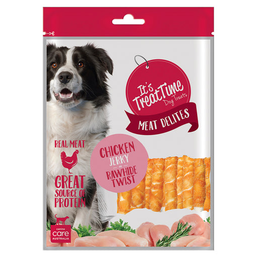 It's Treat Time Meat Dellits Chicken Jerky Rawhide Twist 500g [Sz:500g]