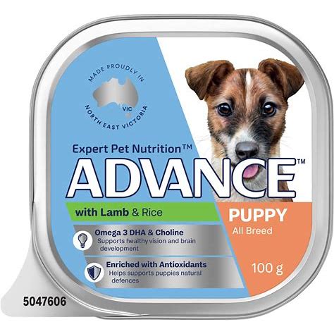 Advance Wet Dog Food Cans Puppy Lamb With Rice [Sz:100g]