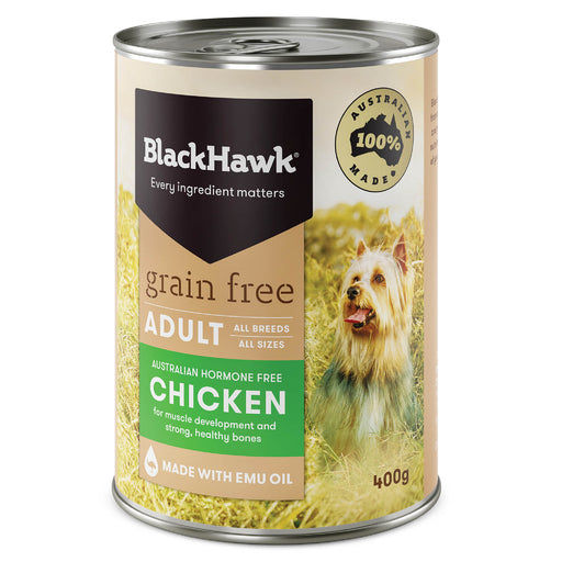 Black Hawk Grain Free Wet Dog Food Adult Chicken Canned [Sz:400g]
