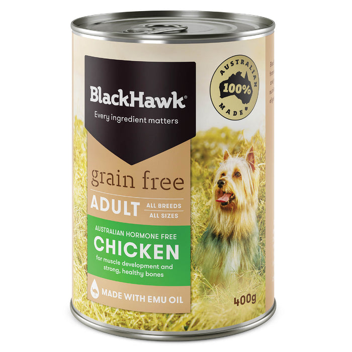 Black Hawk Grain Free Wet Dog Food Adult Chicken Canned [Sz:400g]