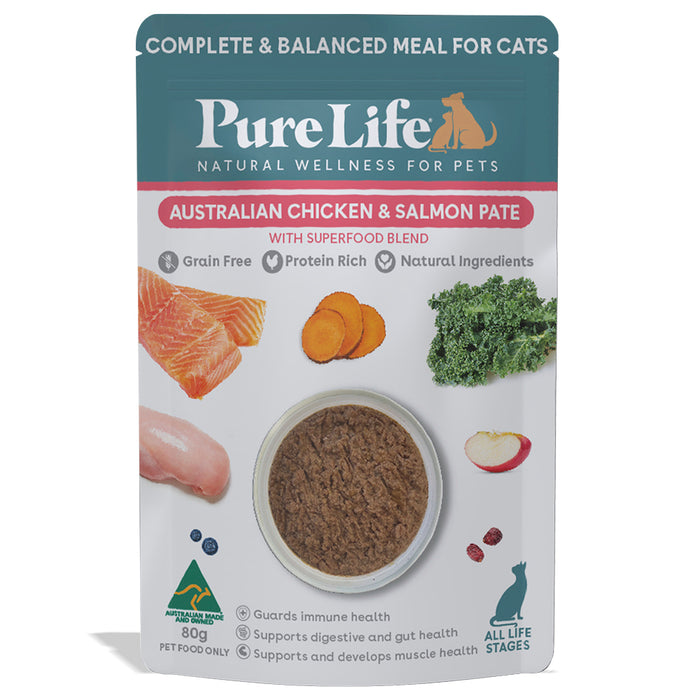 Pure Life Cat Chicken & Salmon Pouches [Sz:80g]