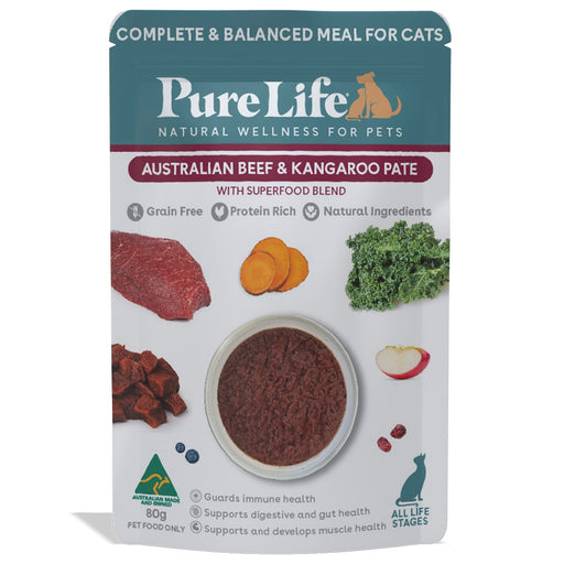 Pure Life Cat Kangaroo & Beef Pouches [Sz:80g]