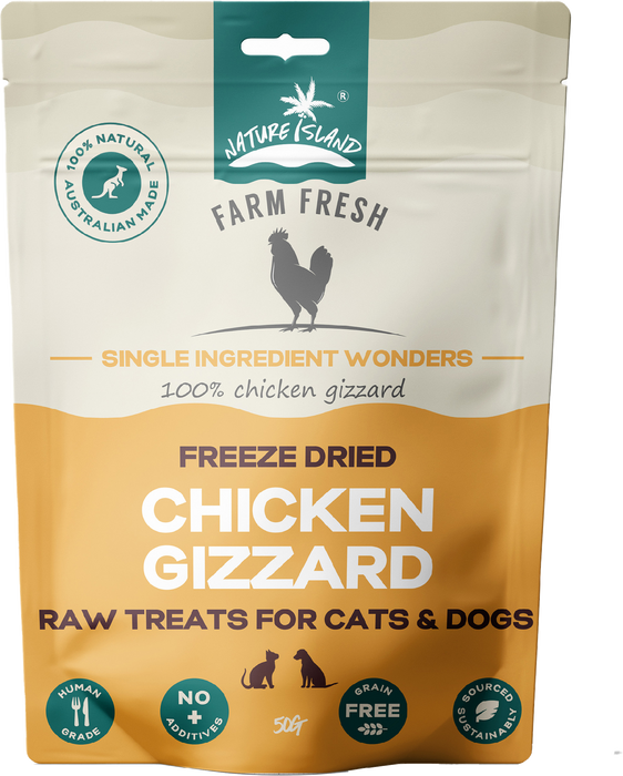 Nature Island Freeze Dried Chicken Gizzard Raw Treats [Sz:80g]