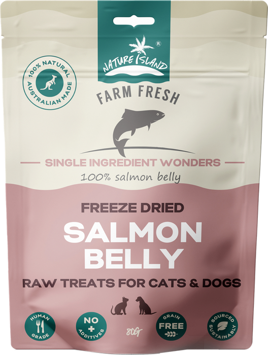 Nature Island Freeze Dried Salmon Belly Raw Treats [Sz:80g]