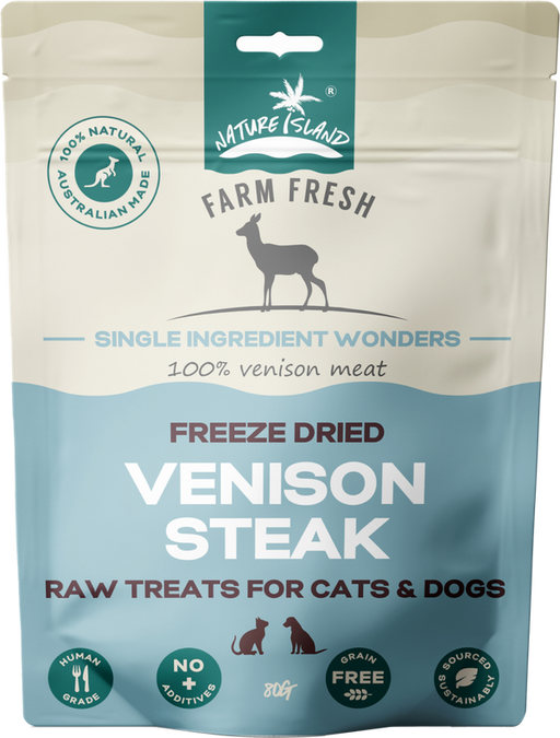 Nature Island Freeze Dried Vension Steak Raw Treats [Sz:80g]