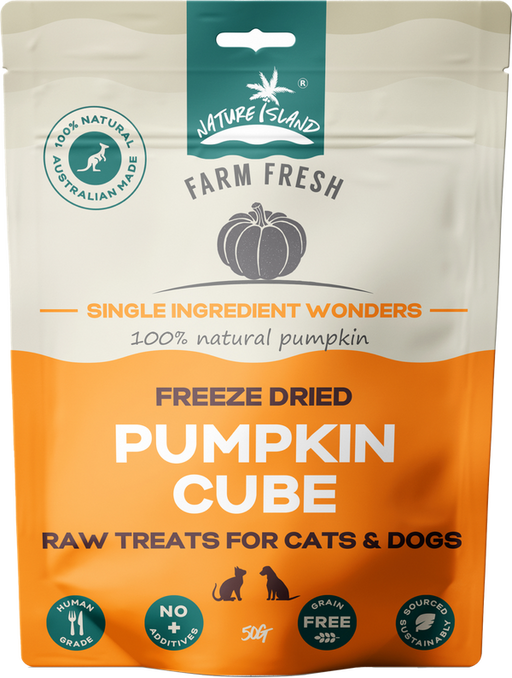 Nature Island Freeze Dried Pumpkin Cube Raw Treats [Sz:80g]