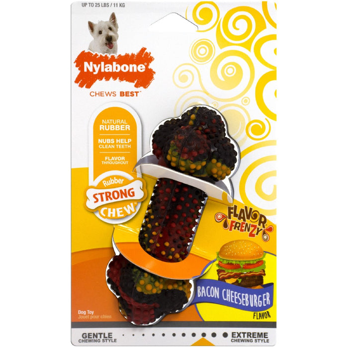 Nylabone Natural Flavour Frenzy Rubber Bacon Cheeseburger
