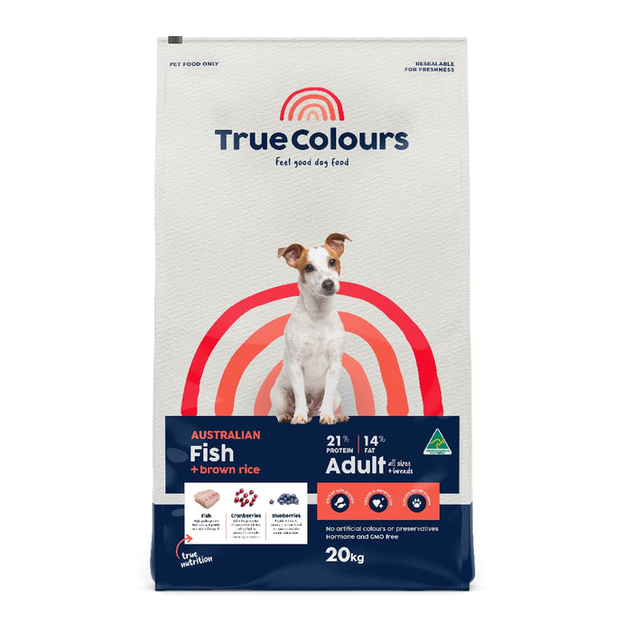 True Colours Adult Fish & Brown Rice Dry Dog Food