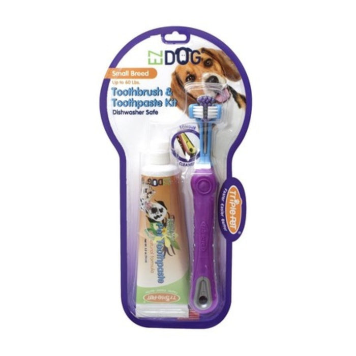 Triple Pet Toothbrush and Toothpaste Kit