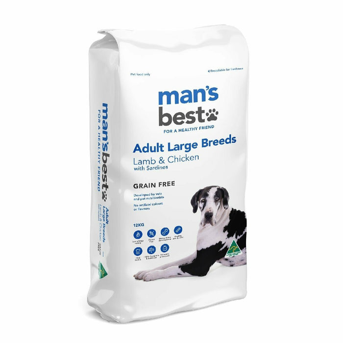 Mans Best Grain Free Adult Large Breed Lamb and Chicken Dry Dog Food