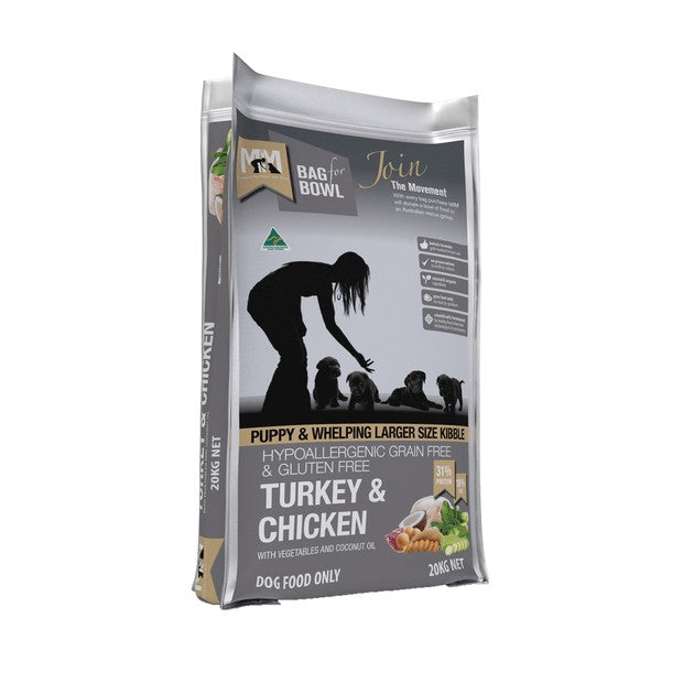 Meals For Mutts Puppy Large Turkey & Chicken Grain Free, Gluten Free Dry Dog Food