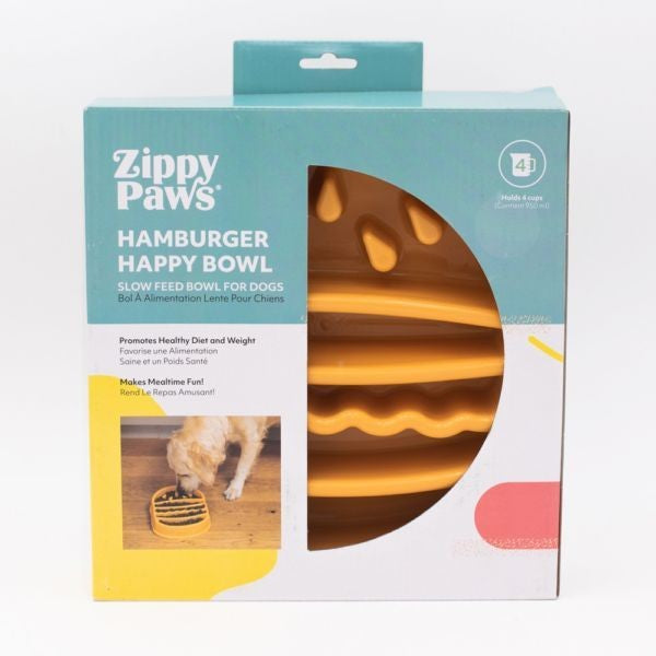 Zippy Paws Happy Bowl Slow Feeder Burger