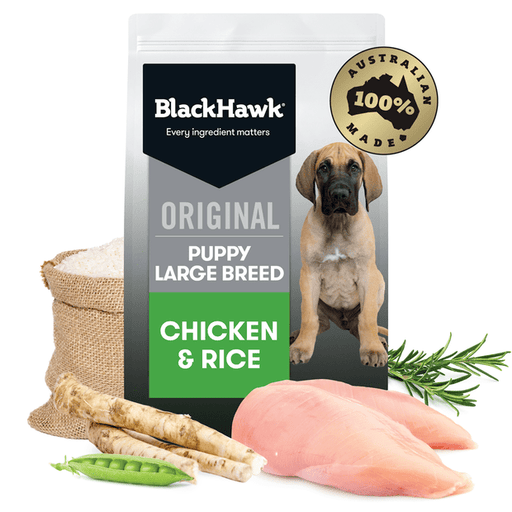 Black Hawk Dry Dog Food Puppy Large Breed Chicken Rice Macarthur Pets