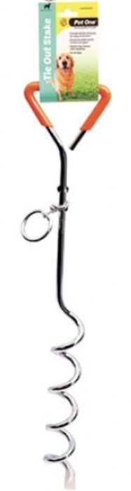 Pet One Tie Out Stake with Plastic Handle