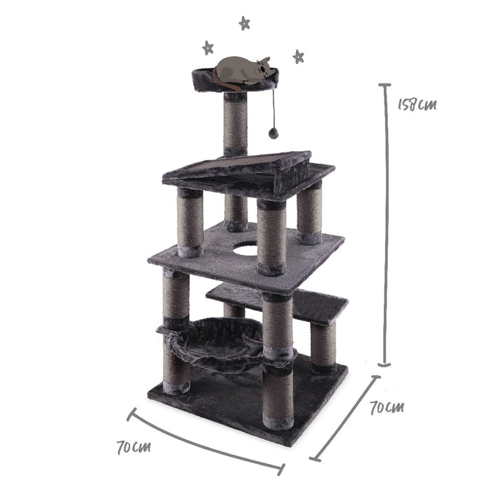Kazoo Kitty Playgrounds 5 Level Playground Charcoal