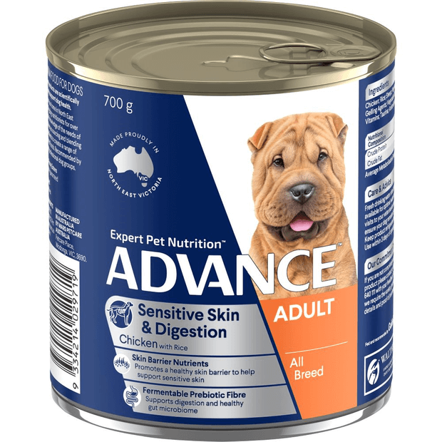 Advance Wet Dog Food Cans Adult Sensitive All Breed Chicken And Rice