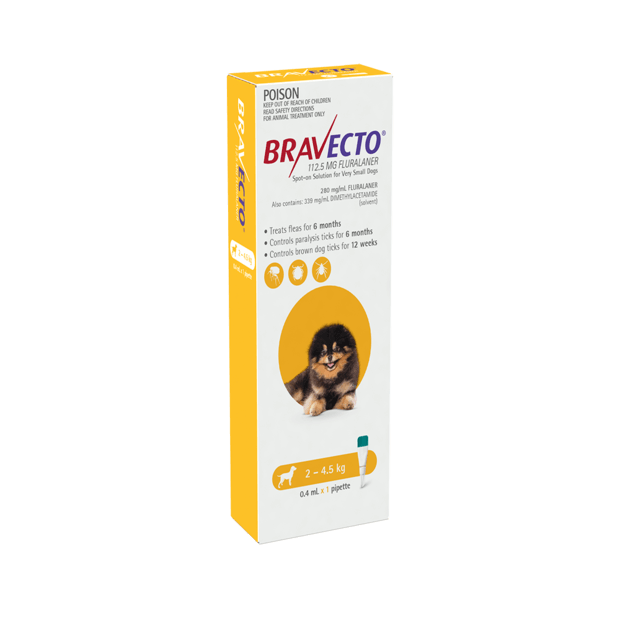 Bravecto Spot On For Dogs Yellow