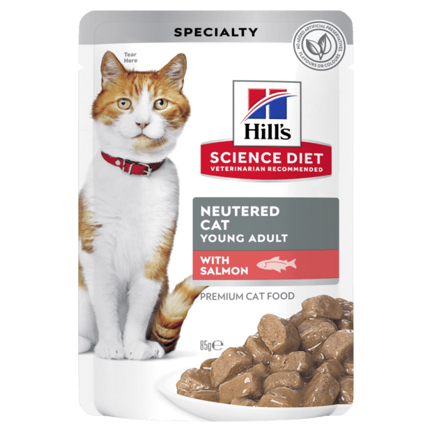 Hills Science Diet Young Adult Neutered Cat Salmon Cat Food Pouches